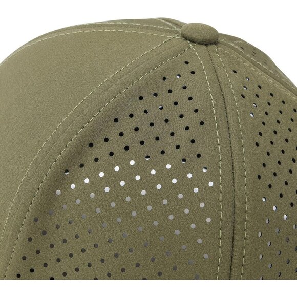 Men Baseball Cap Army Green Laser Cut Mesh Ball Curved Brim Hat main image 7